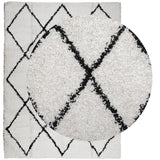 Vidaxl vloerkleed pamplona shaggy hoogpolig 300x400 cm crème en zwart