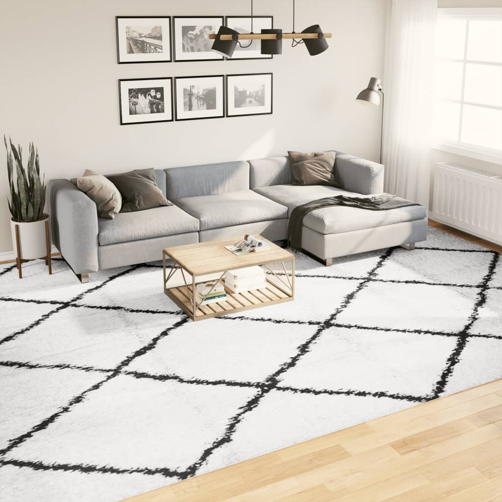 Vidaxl Rug Pamplona Shaggy meget pol 300x400 cm creme og sort