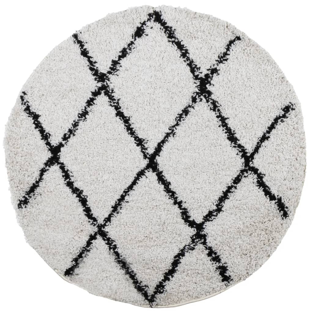 Vidaxl rug Pamplona Shaggy Highly pile Ø 80 cm cream and black