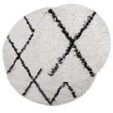 Vidaxl Rug Shaggy High Pile Moderne Ø 120 cm cremefarve og sort