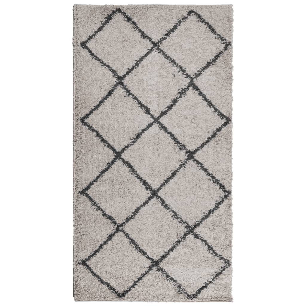 Vidaxl Rug Pamplona Shaggy Sterkt pol 80x150 cm Beige Anthracite