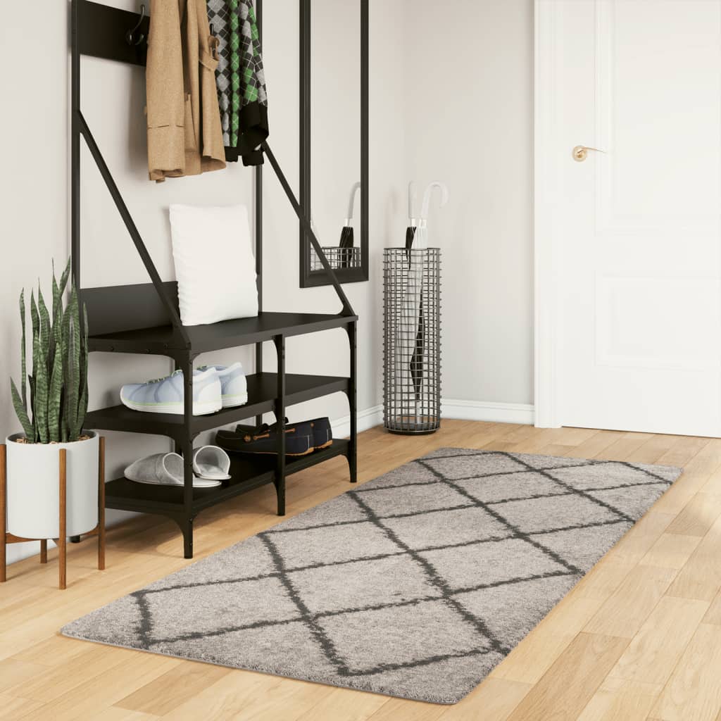 Vidaxl tapis Pampelune Shaggy hautement pôle 80x200 cm anthracite beige