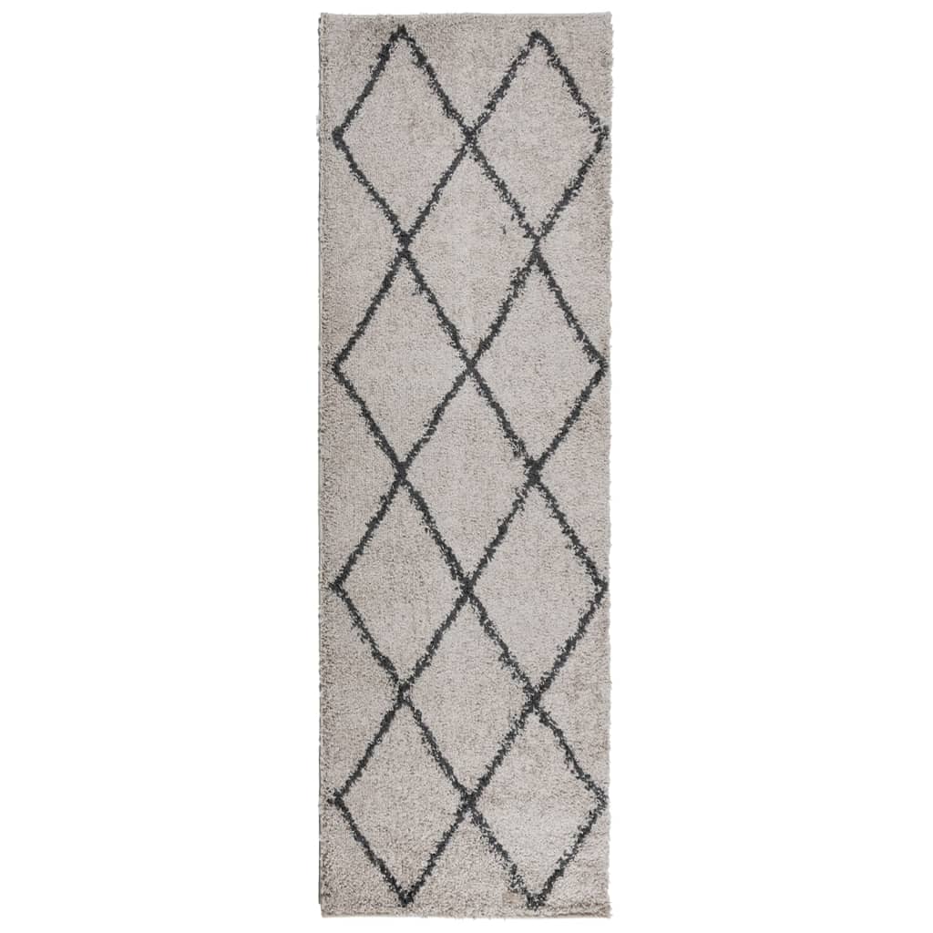 Vidaxl Rug Pamplona Shaggy Sterkt pol 80x250 cm Beige Anthracite