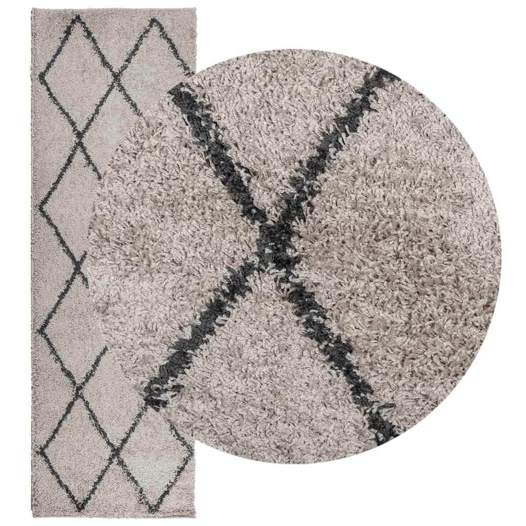 Vidaxl Rug Pamplona Shaggy visoko pol 80x250 cm bež antracit