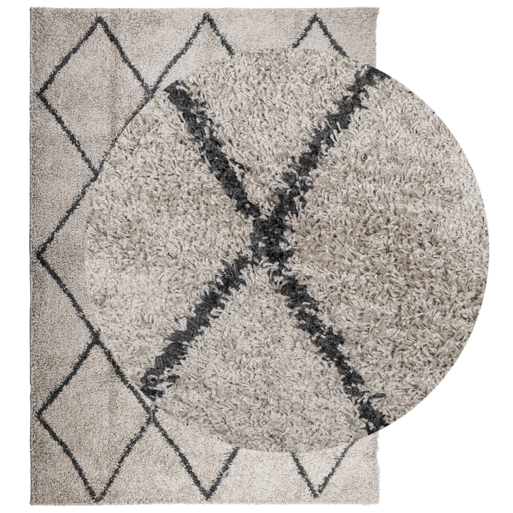 Vidaxl rug Pamplona Shaggy Highly pile 120x170 cm Beige Anthracite