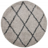 Vidaxl Rug Pamplona Shamgy héich Pile Ø 100 cm Beite Anthellrait