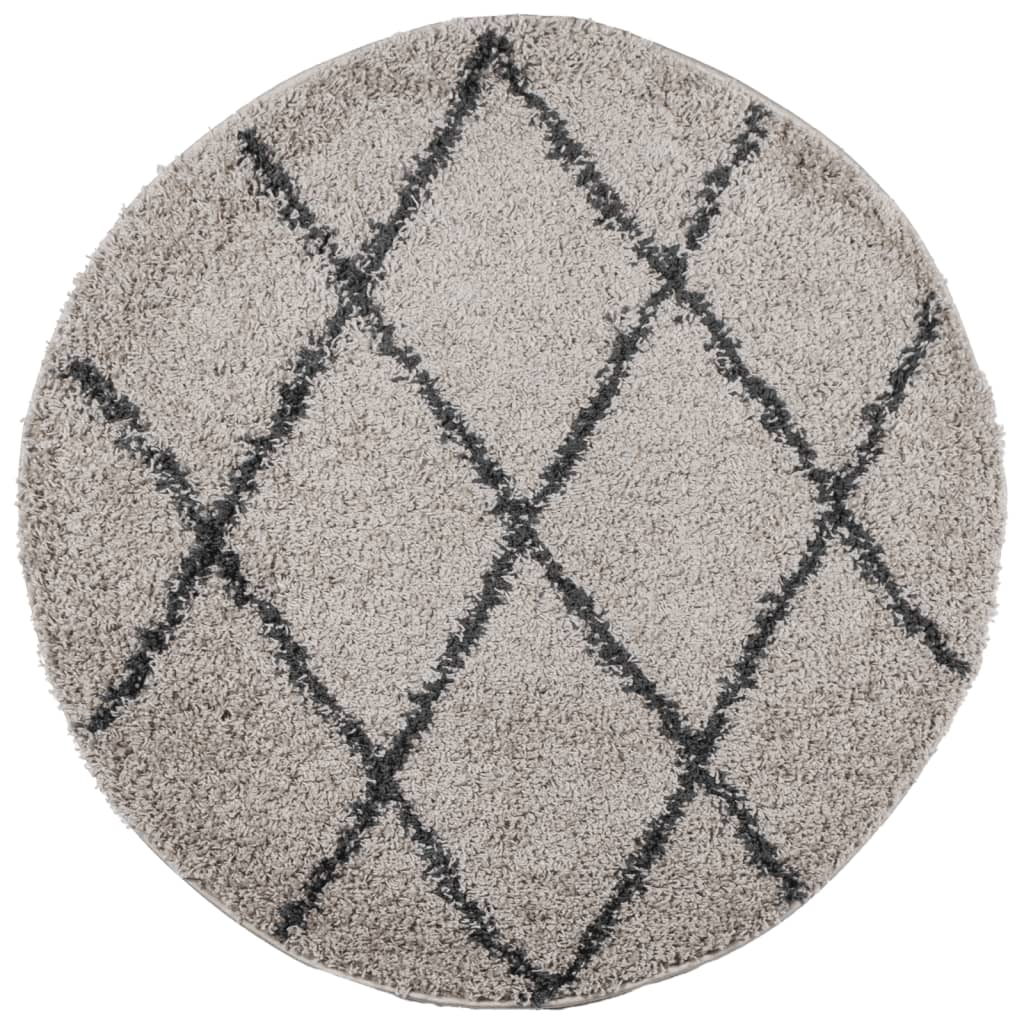 Vidaxl rug Pamplona Shaggy Highly pile Ø 160 cm Beige Anthracite