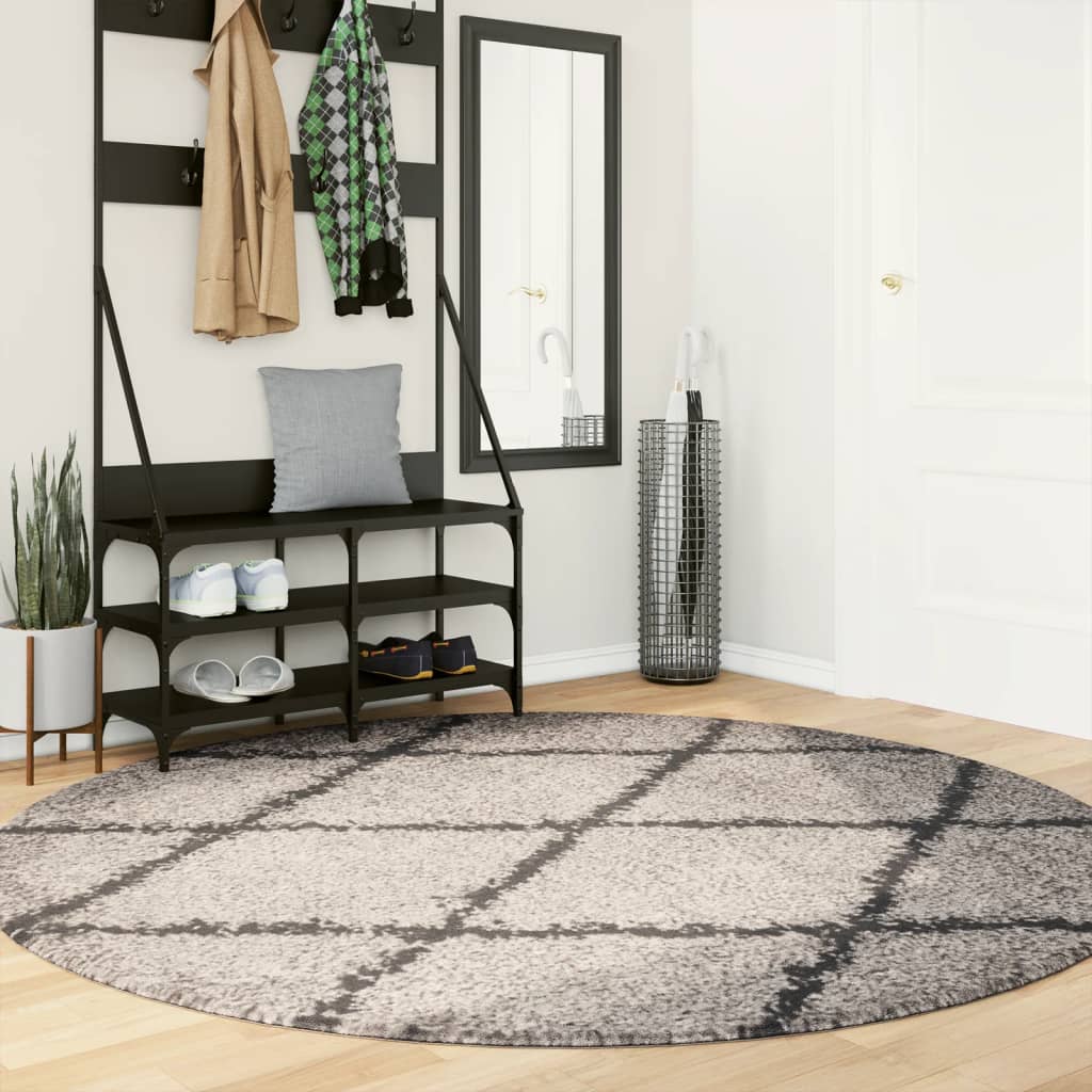 Vidaxl Rug Pamplona Shamgy héich pile Ø 200 cm AIDE ATHRACT