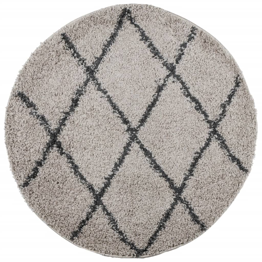 Vidaxl rug Pamplona Shaggy Highly pile Ø 240 cm Beige Anthracite