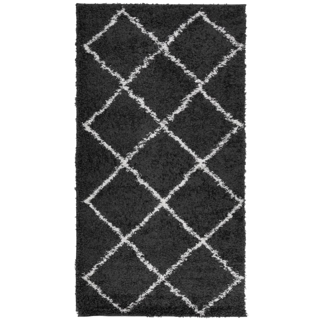 Vidaxl Rug Pamplona Shaggy Sterkt pol 60x110 cm krem ​​og svart