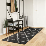 Vidaxl Rug Pamplona Shaggy meget pol 80x250 cm sort og fløde