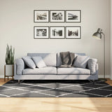 Vidaxl vloerkleed shaggy hoogpolig modern 140x200 cm zwart en crème
