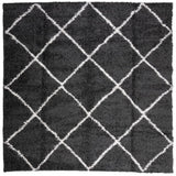 Vidaxl Rug Shaggy High Pile Modern 240x240 cm svart og krem