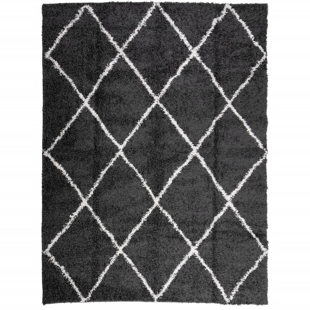 Vidaxl rug Shaggy high pile modern 300x400 cm black and cream