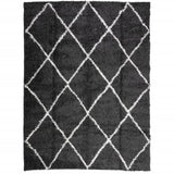 Vidaxl Rug Shaggy High Pile Modern 300x400 cm svart og krem