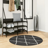 Vidaxl tapis Pampelune Shaggy hautement pile Ø 100 cm noir et crème