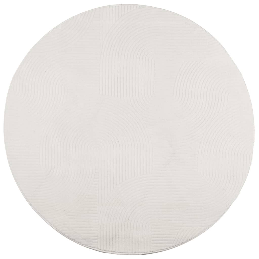 Vidaxl Rug Iza Low -Bile Scandinavian Ø 80 cm Krem -farget