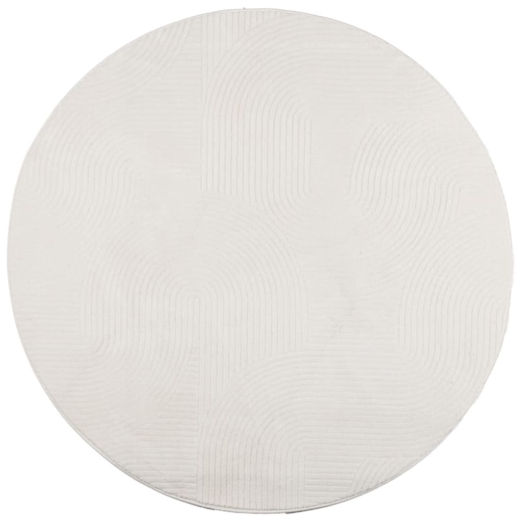 Vidaxl rug IZA Low -pile Scandinavian Ø 120 cm cream -colored