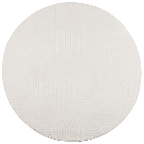 Vidaxl vloerkleed iza laagpolig scandinavisch ø 120 cm crèmekleurig