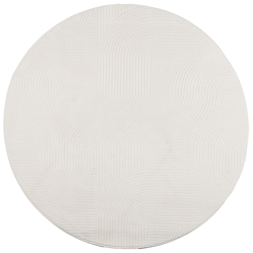 Vidaxl Rug Iza Low -Bile Scandinavian Ø 200 cm Krem -farget