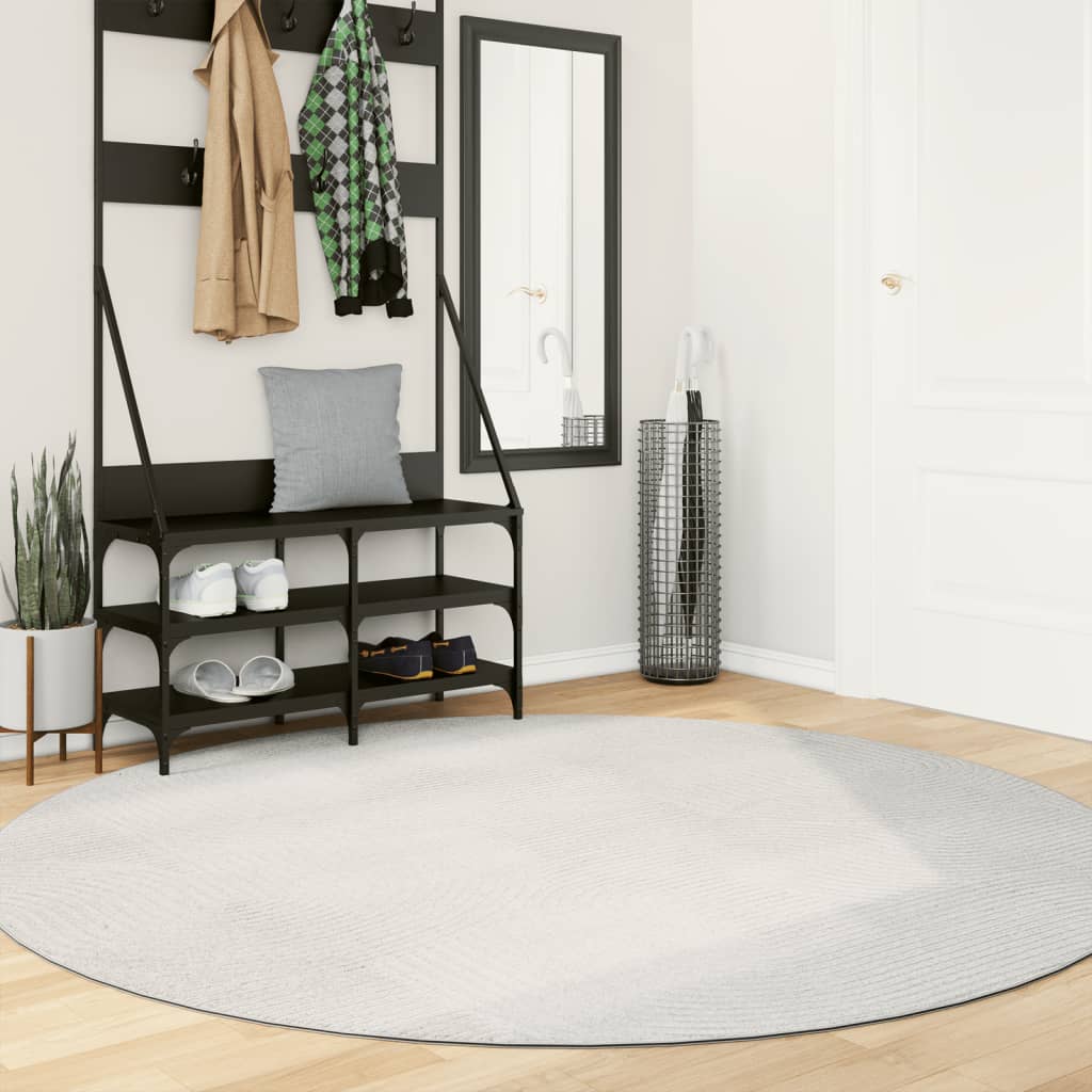 Vidaxl rug IZA Low -pile Scandinavian Ø 200 cm cream -colored