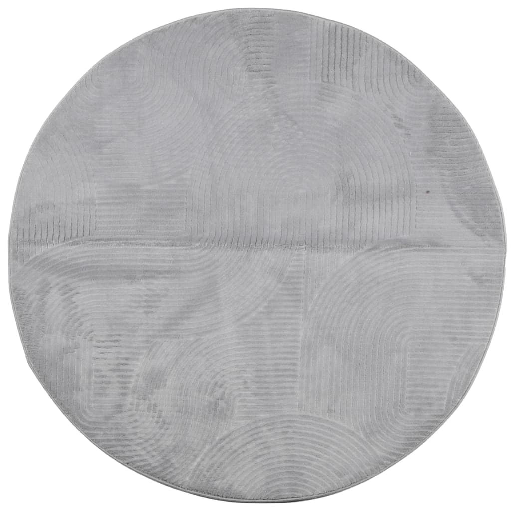 Vidaxl rug IZA Low -pile Scandinavian Ø 100 cm Gray