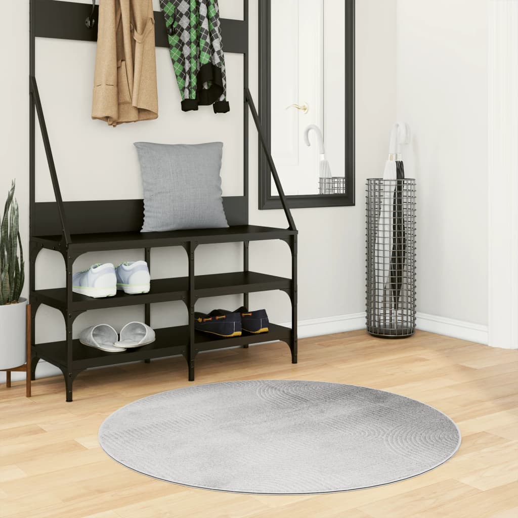 Vidaxl Rug Iza Low -Bile Scandinavian Ø 100 cm grå