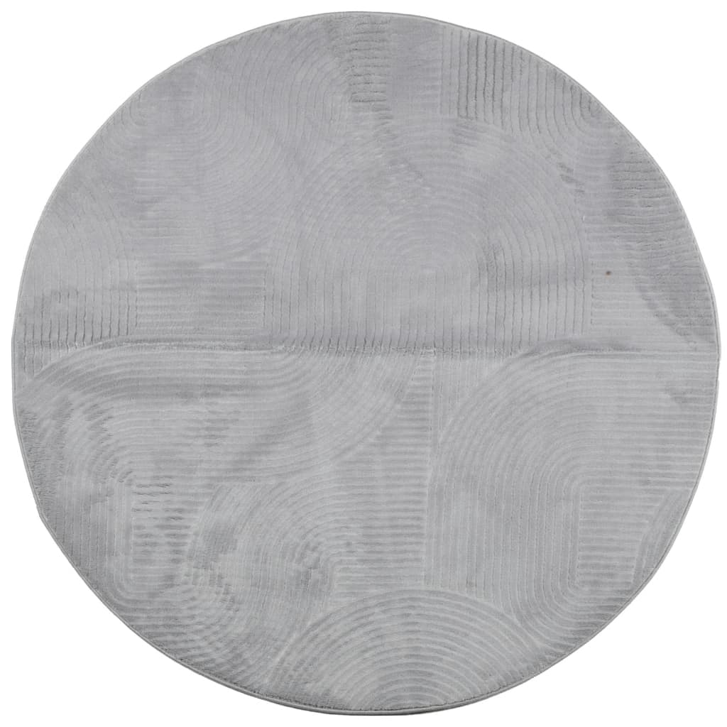 Vidaxl RUG IZA Escandinavo de bajo pilo Ø 120 cm de gris