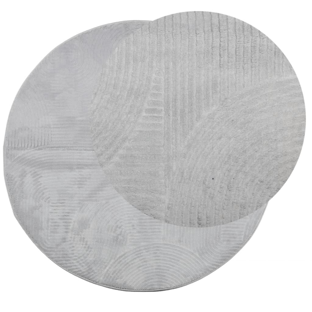 Vidaxl RUG IZA Escandinavo de bajo pilo Ø 120 cm de gris