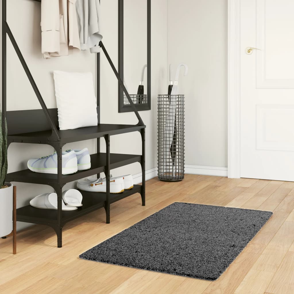 Vidaxl Rug Oviedo Low -Poel 60x110 cm Anthracite -farget