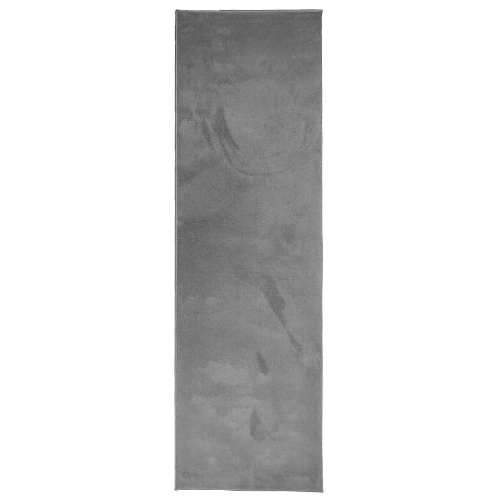 Vidaxl Rug Oviedo Low -Boile 80x250 cm Anthracite -farget