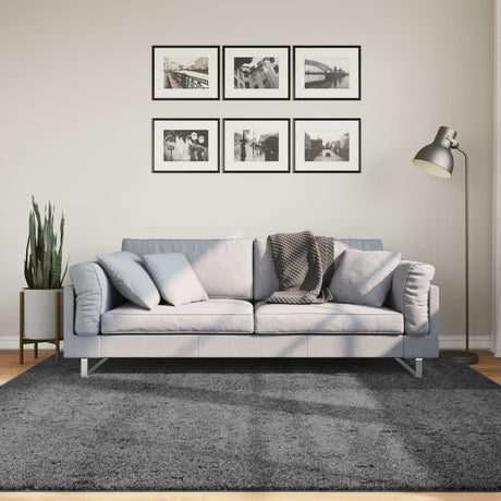 Vidaxl vloerkleed oviedo laagpolig 200x200 cm antracietkleurig