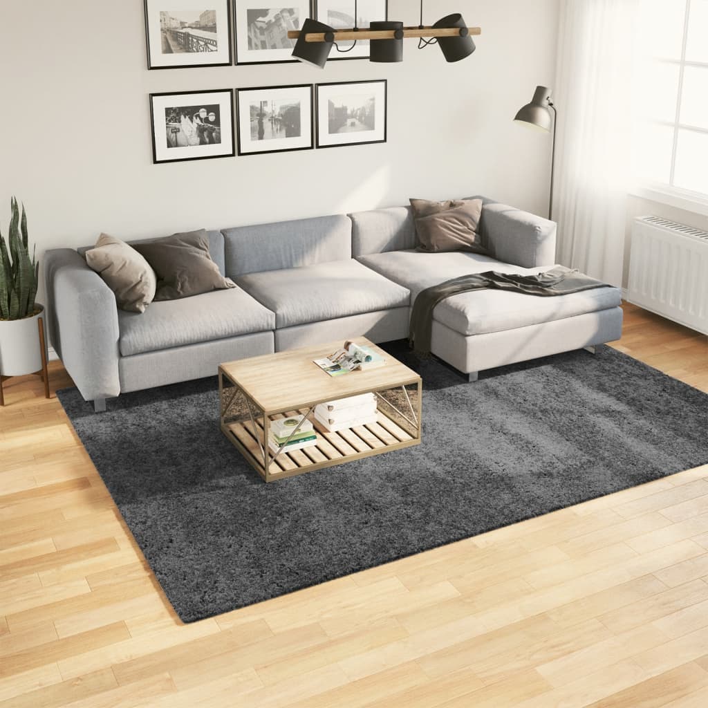 Vidaxl Rug Oviedo Low -Pile 200x280 cm Anthracite -farvet