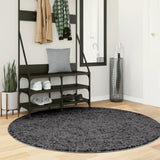 Vidaxl rug Oviedo Low -pile Ø 160 cm anthracite -colored