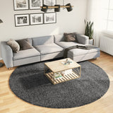 Vidaxl Rug Oviedo Low -Pile Ø 240 cm Anthracite -farvet