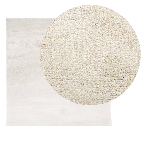 Vidaxl vloerkleed oviedo laagpolig 120x120 cm beige