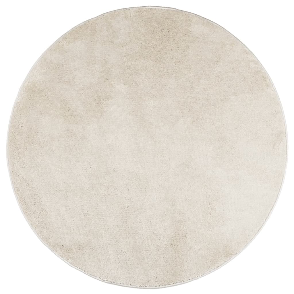 Vidaxl Rug Oviedo Low -Pile Ø 80 cm beige