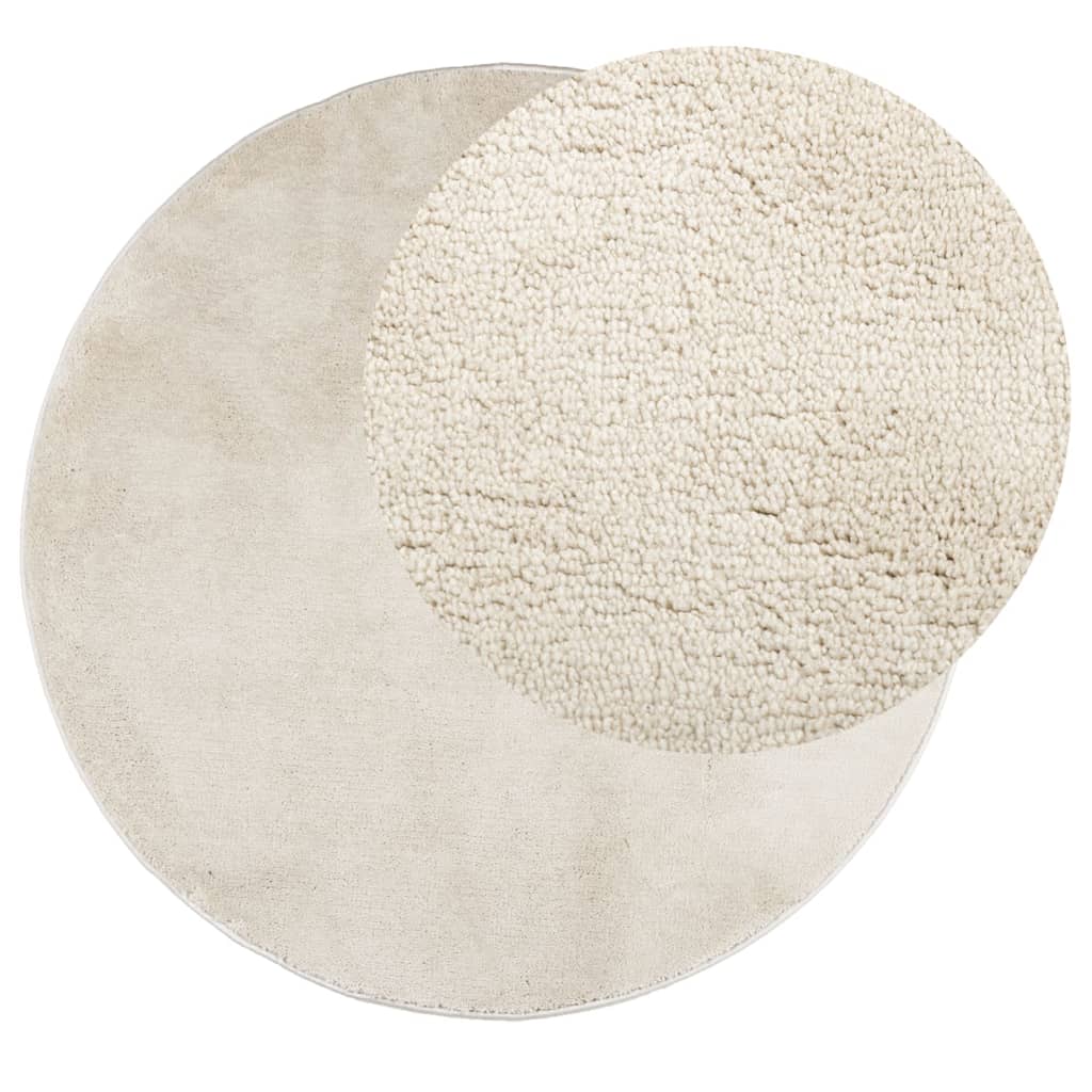 Vidaxl rug Oviedo Low -pile Ø 200 cm Beige