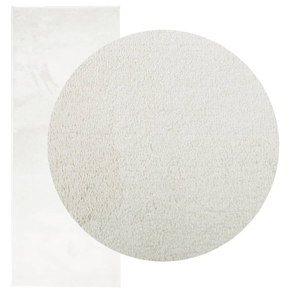 Tapis Vidaxl Oviedo Low -Pile 80x200 cm Crème-Colored