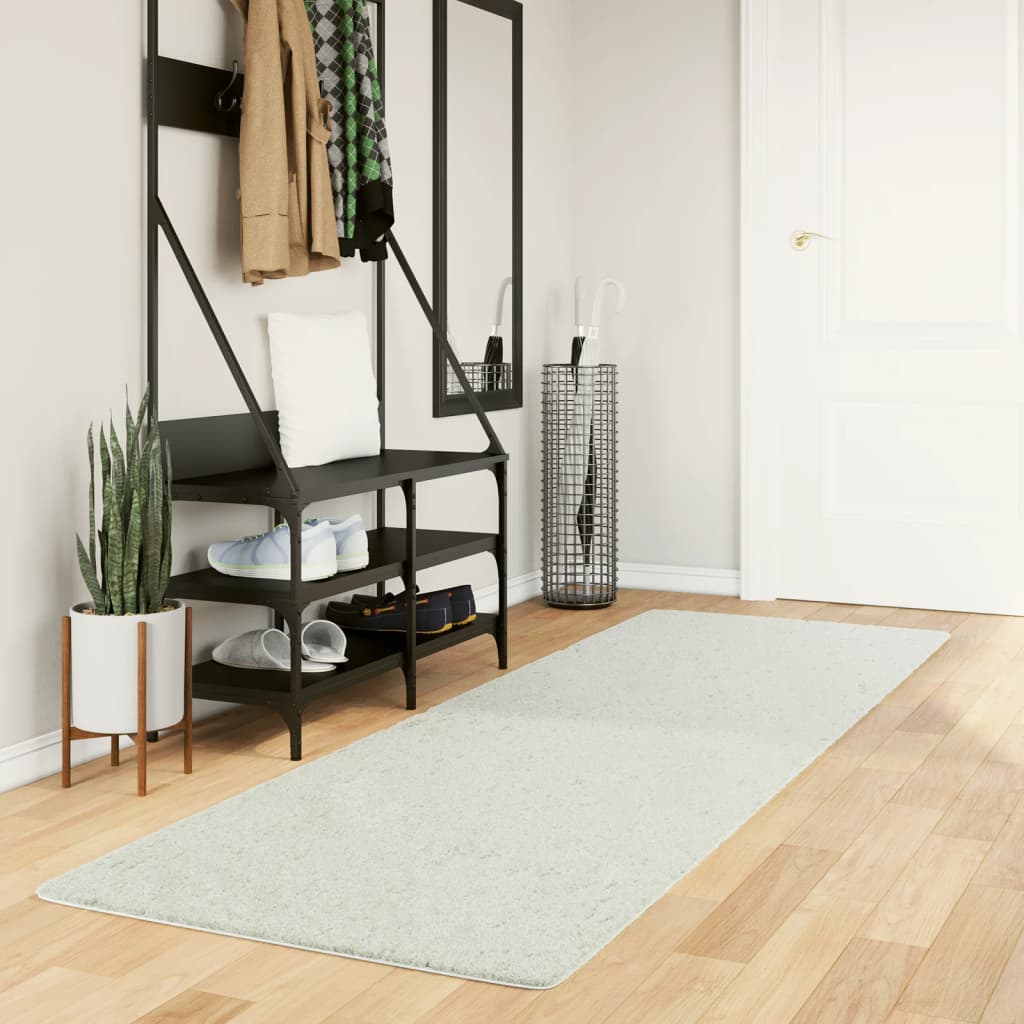 VidaXL Vloerkleed OVIEDO laagpolig 80x250 cm crèmekleurig