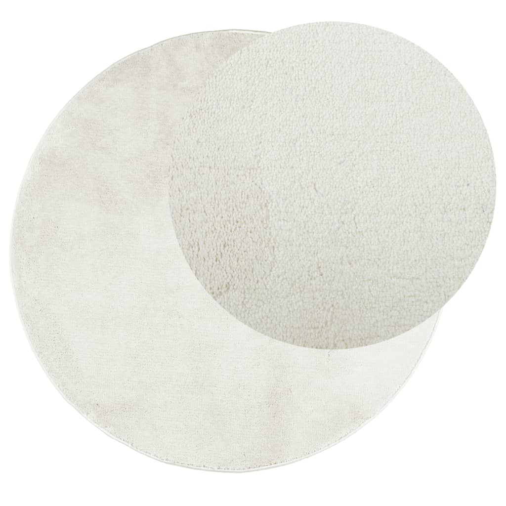 Vidaxl Rug Oviedo Low -Pile Ø 80 cm Cream -Colored