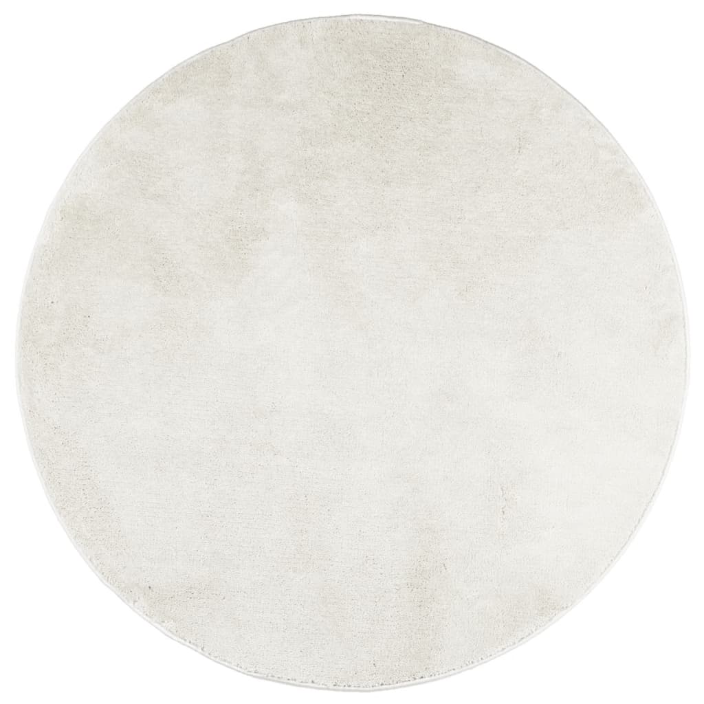 Vidaxl Rug Oviedo Low -Pile Ø 200 cm Cream -farget