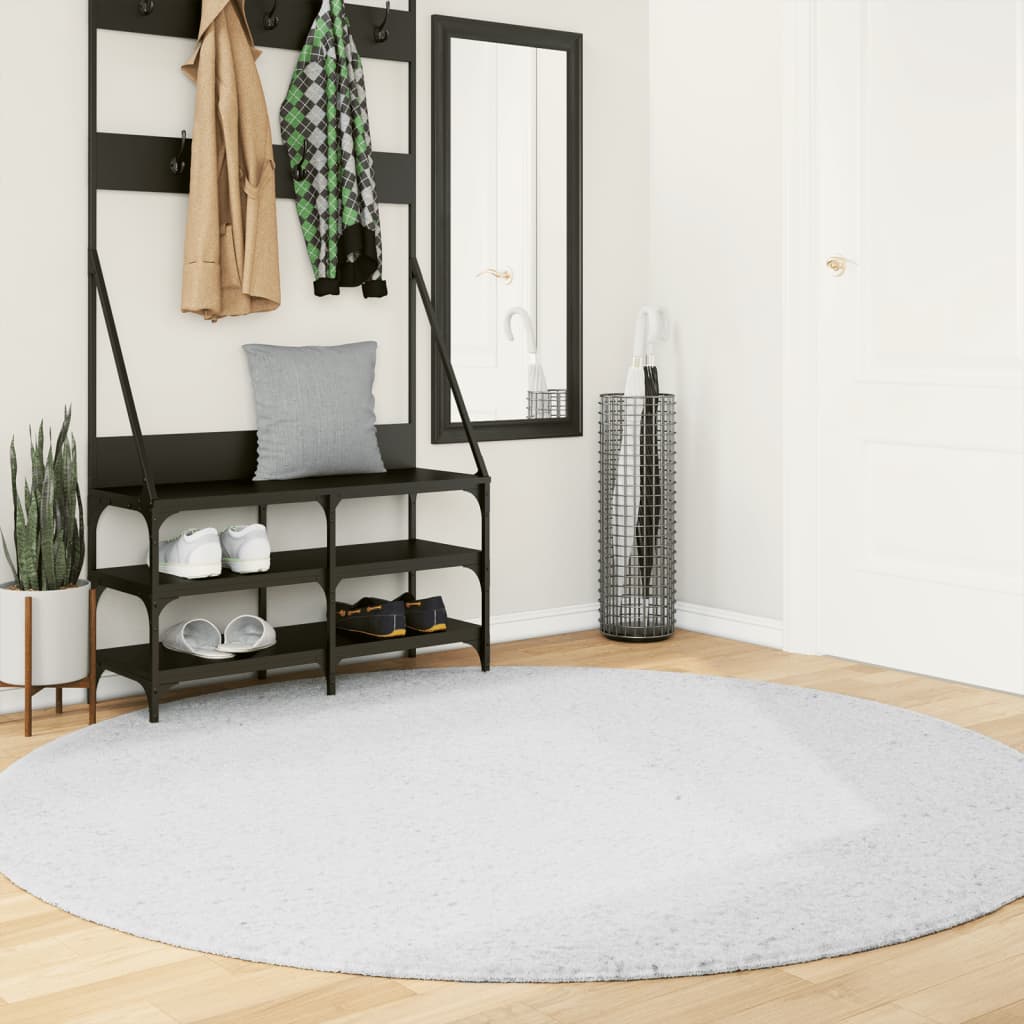 Tapis Vidaxl Oviedo Low -Pile Ø 200 cm Gray