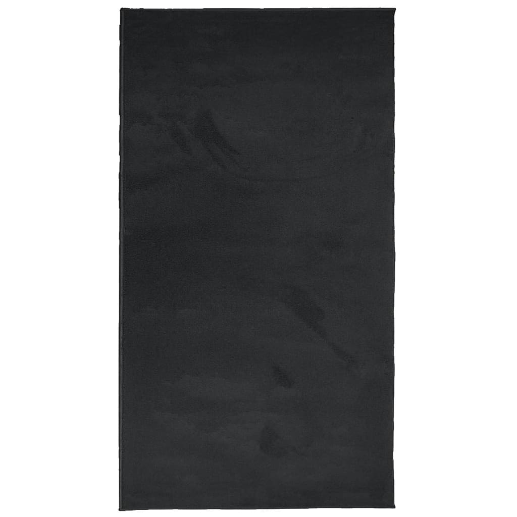 Vidaxl alfombra oviedo bajo -pile 80x150 cm negro