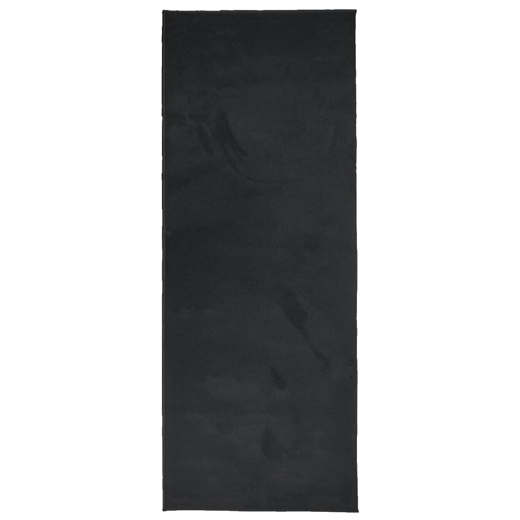 Tapis Vidaxl Oviedo Low -Pile 80x200 cm noir