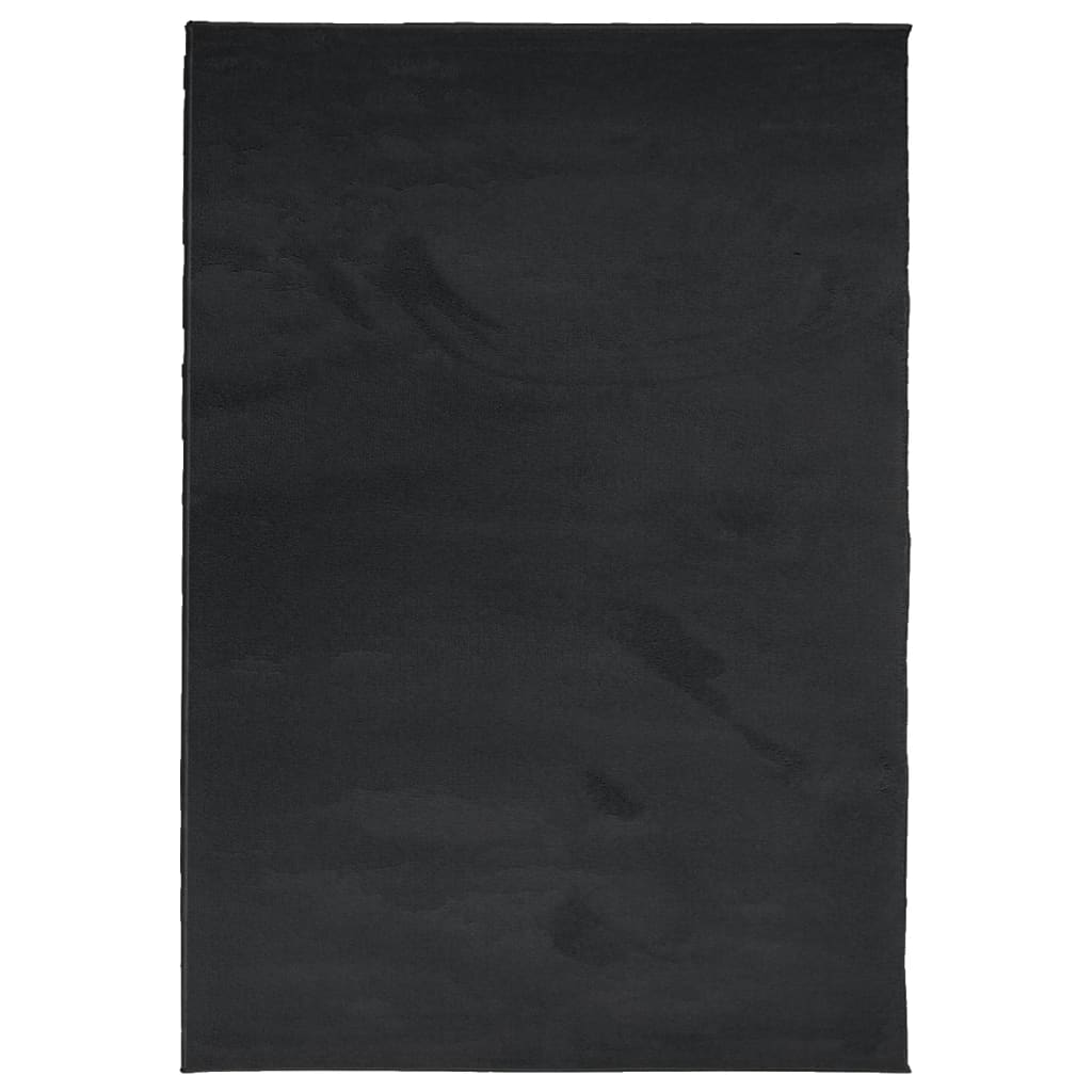 Vidaxl alfombra oviedo bajo -pile 120x170 cm negro