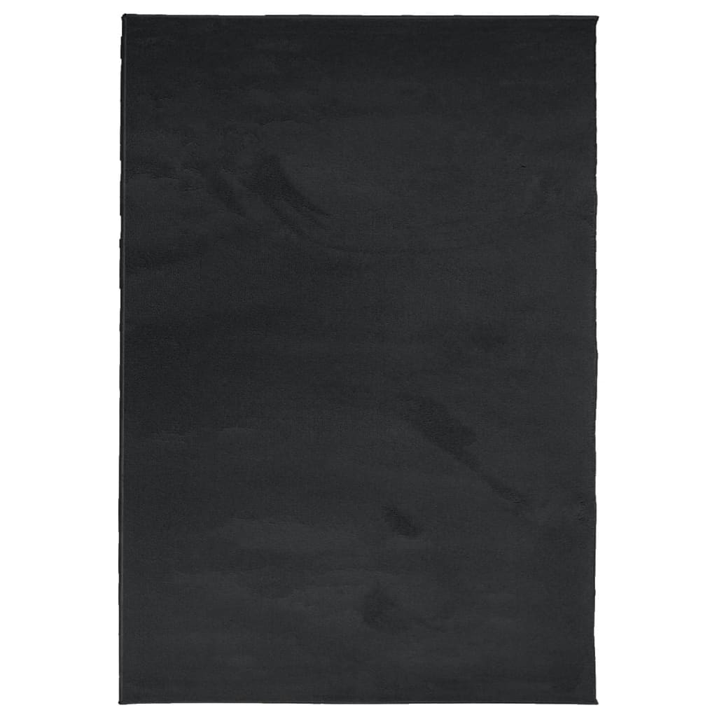 Vidaxl alfombra oviedo bajo -pile 200x280 cm negro