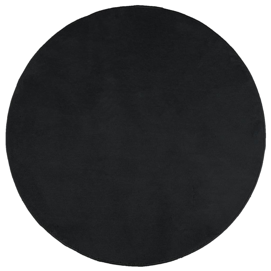 Tapis Vidaxl Oviedo Low -Pile Ø 80 cm noir