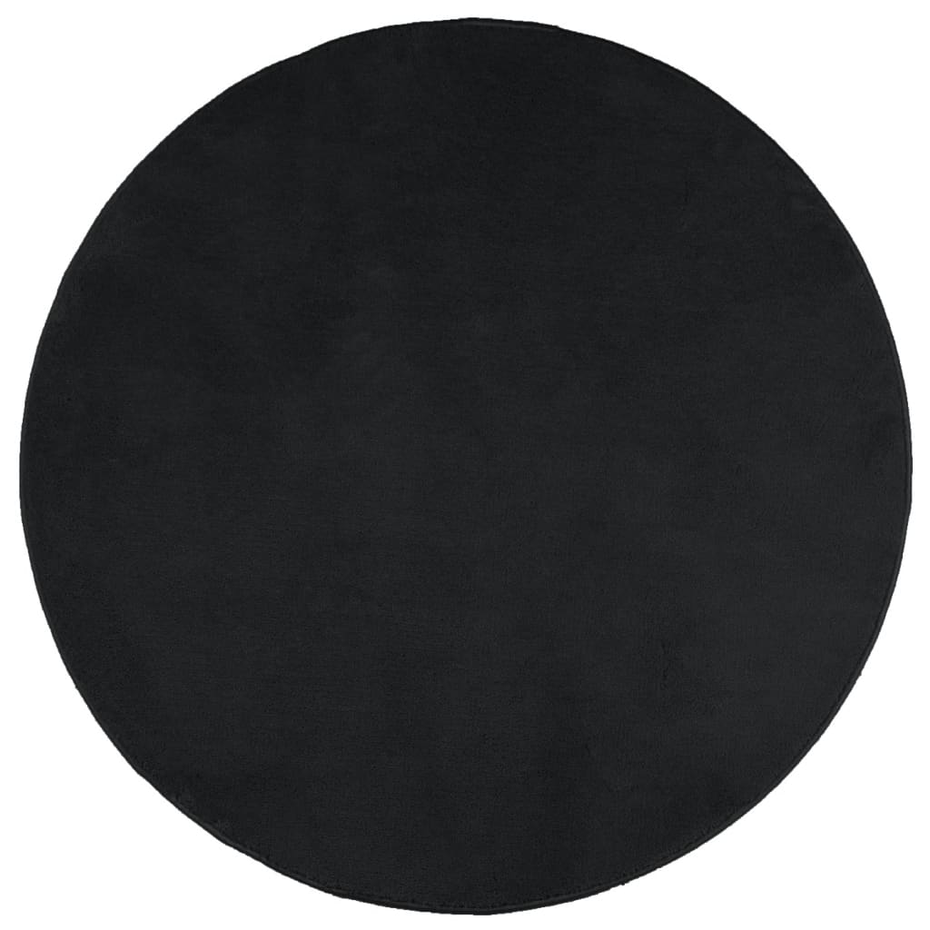 Vidaxl RUG OVIEDO bajo Ø 100 cm Negro