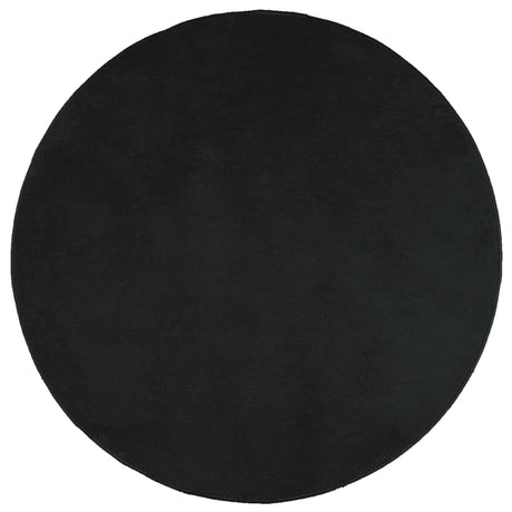 Vidaxl vloerkleed oviedo laagpolig ø 160 cm zwart